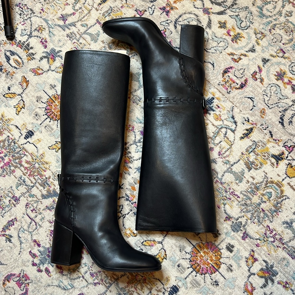 NIB Tory Burch Contraire 90mm Boot Golf Napa Black Size 10.5 Style 42750 - Picture 6 of 15